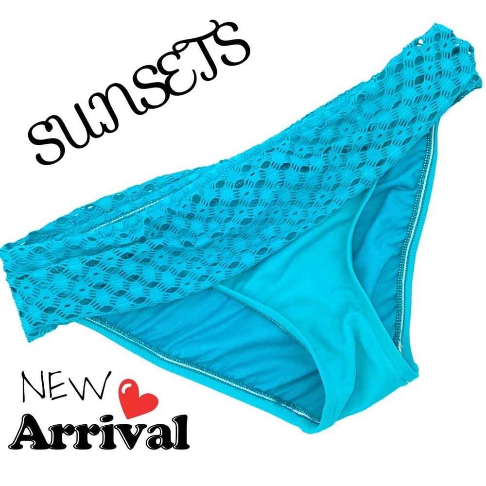 Sunsets tropical Blue aqua bikini bottoms